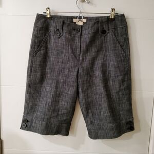 Sandro Gray Tailored Bermuda Denim Shorts Size 8